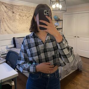 Cropped black & white flanel Forever 21 Size S
